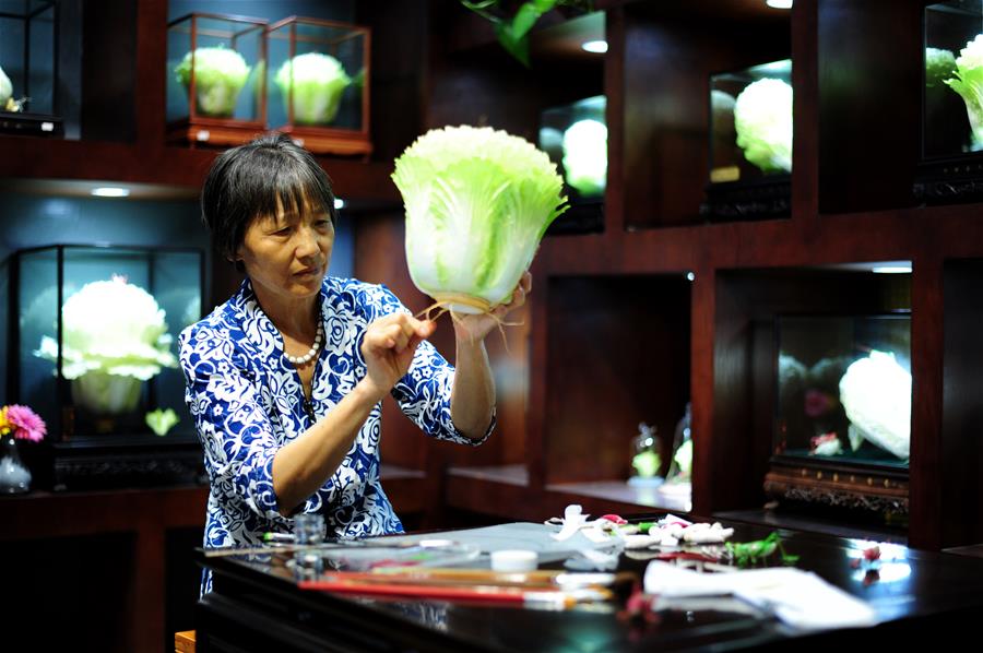 Woman creates silk Chinese cabbage