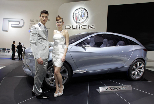 Models with Buick and Cadillac at Auto China 2012