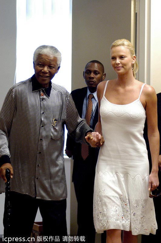 Nelson Mandela and his friends in showbiz