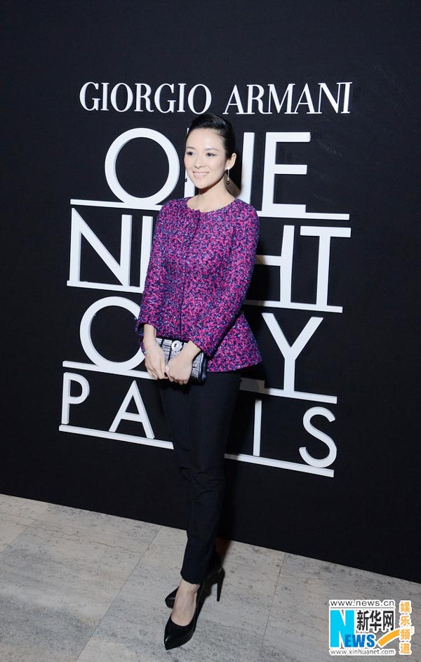 Zhang Ziyi attends Armani private fashion show in Paris