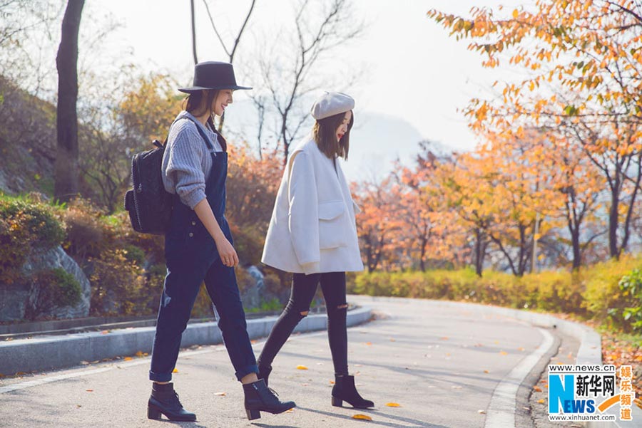 Actress Gao Yuanyuan on the streets of Seoul