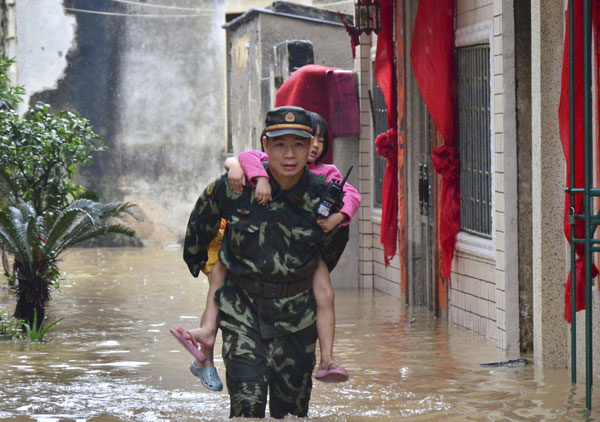 Rainstorms hammer southern part of China