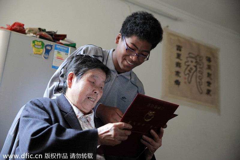 Shanghai woman and her black grandson