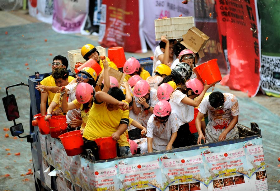 Tomatina joy in Northeast China