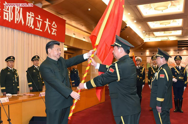 China inaugurates PLA Rocket Force, Xi confers flags