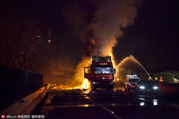 At least five dead in tanker truck explosion in central China