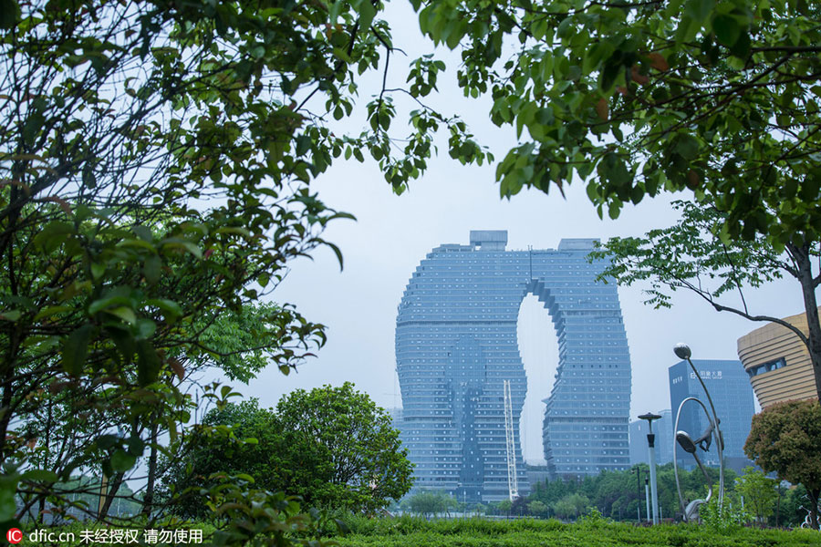 Does this building look like a pair of trousers?