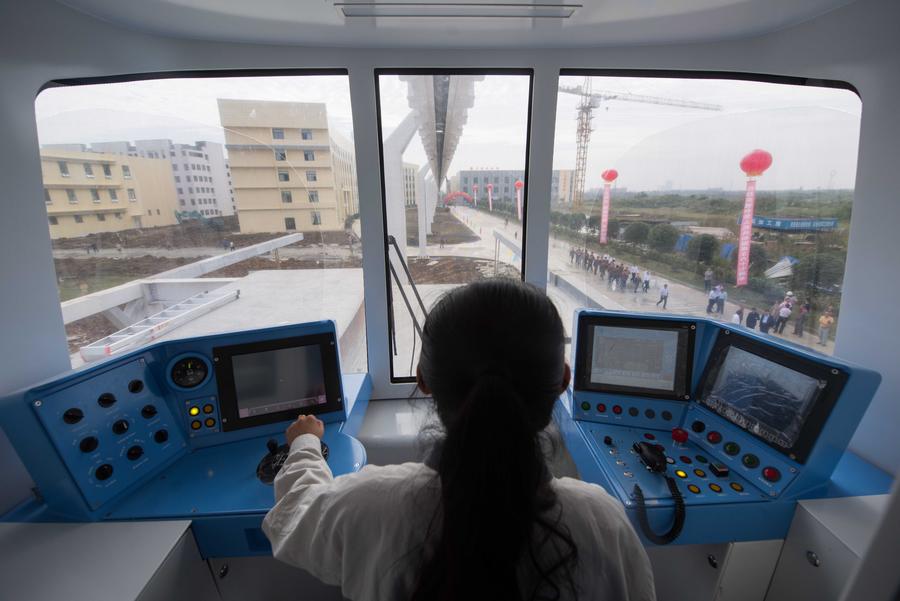 China's first suspension railway completes test run