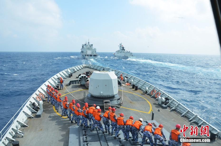 China's destroyers stage drills in the South China Sea