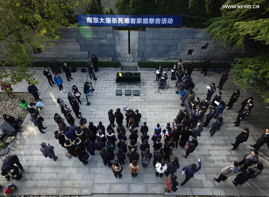 People mourn family members ahead of National Memorial Day for Nanjing Massacre Victims