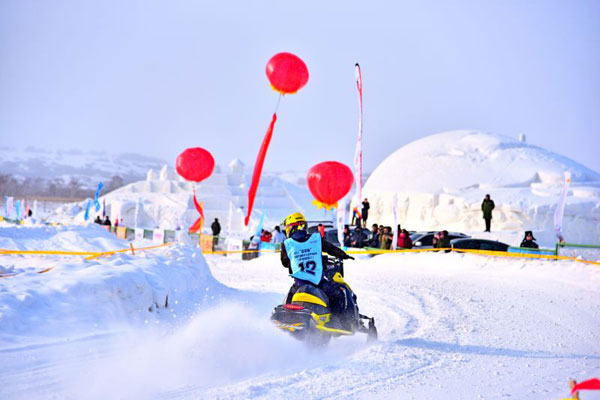 Snowmobiles race in Chengde championship