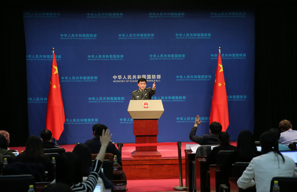 China's new defense spokesman debuts