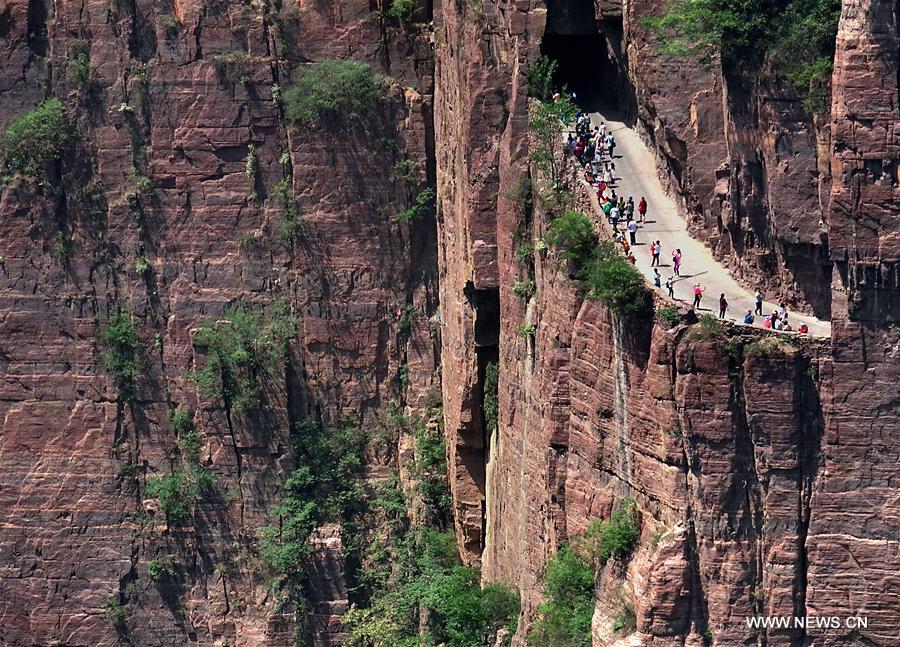 Miraculous road at Guoliang cliff corridor in Henan