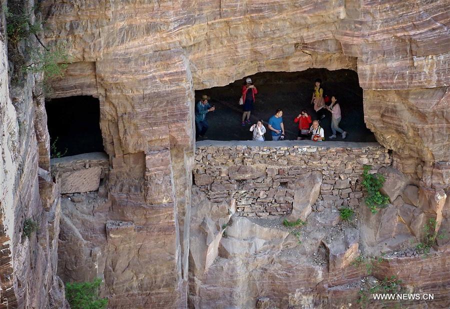 Miraculous road at Guoliang cliff corridor in Henan