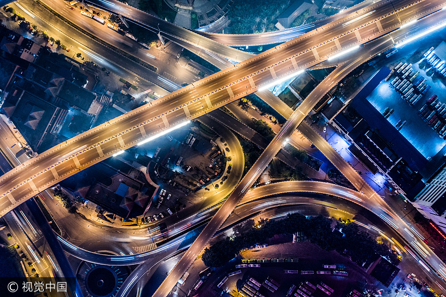 Chongqing overpasses an impressive sight from the air