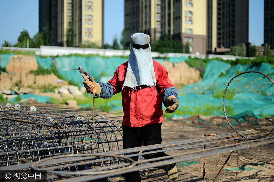 Welders cover up despite summer heat