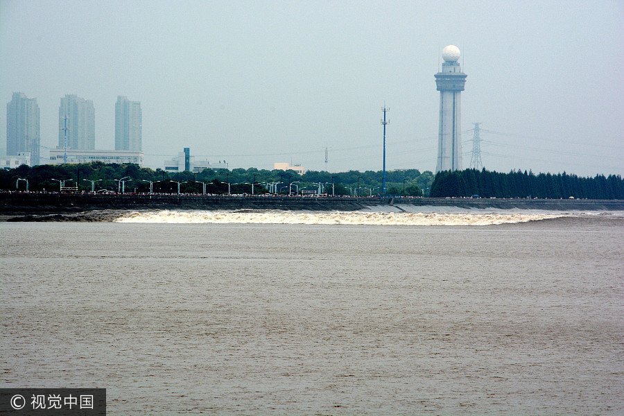 Qianjiang River sees seasonal high tide