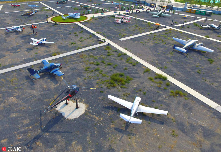 World War II-era aircrafts seen on display in NE China