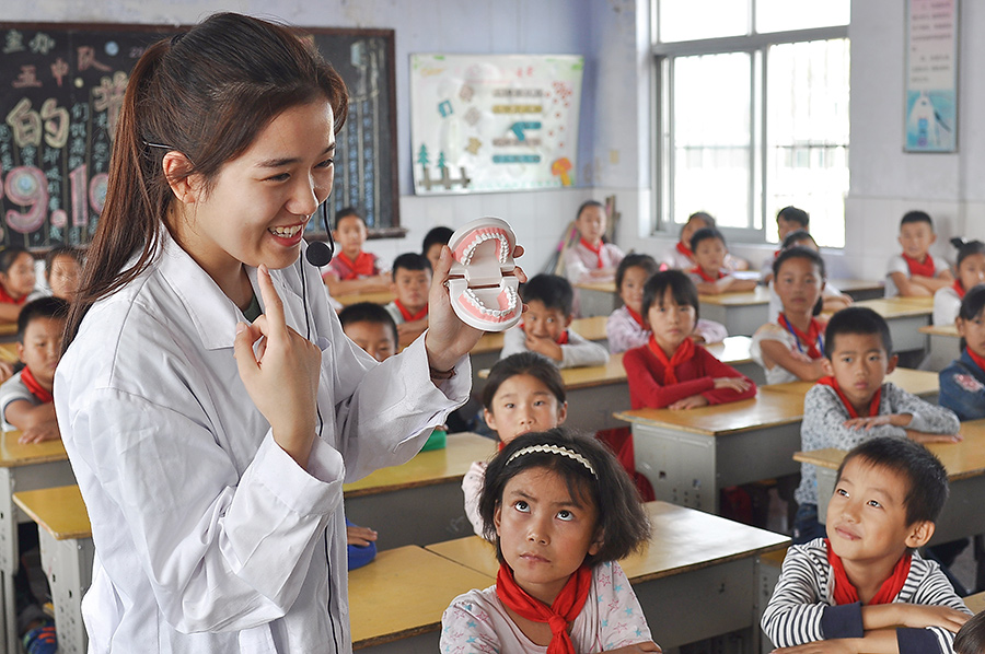 Students learn about oral hygiene ahead of national day for dental care