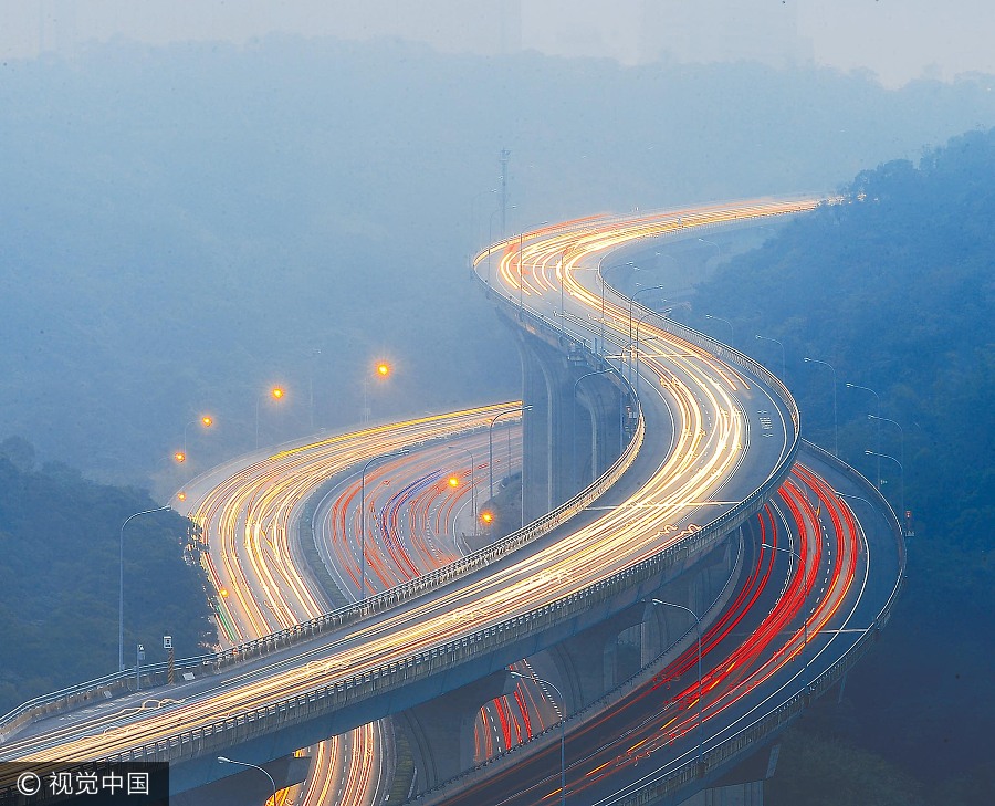 Stunning winding roads of China