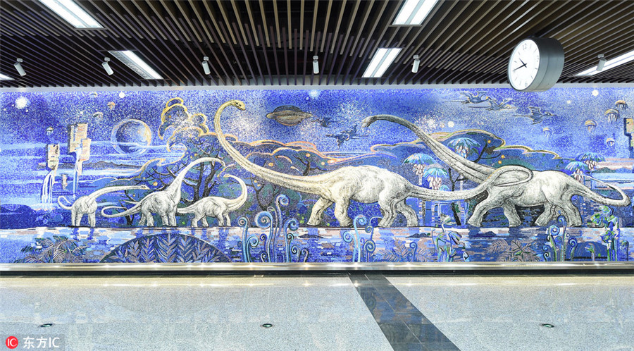 Beautiful designs grace Chengdu metro stations