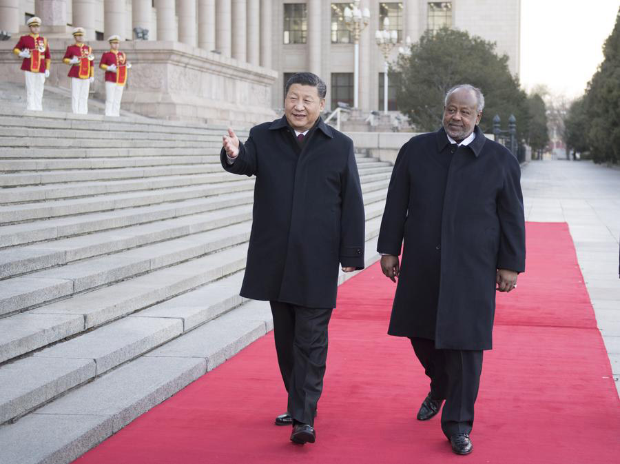 Xi holds a ceremony to welcome Djiboutian president