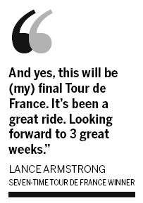 Armstrong says 2010 Tour de France will be his last