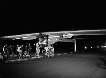 Solar-powered plane completes 20-hour flight