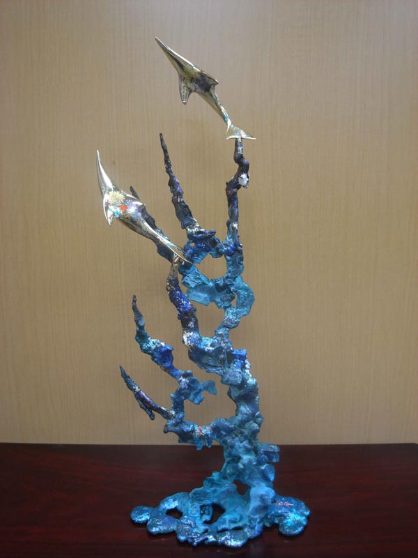 Works displayed at metal art exhibition