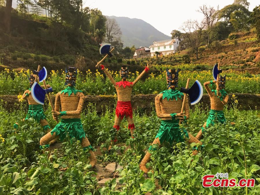 China's most beautiful village adds straw creations