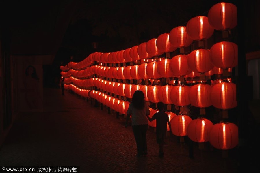 Portuguese town lit up by artists