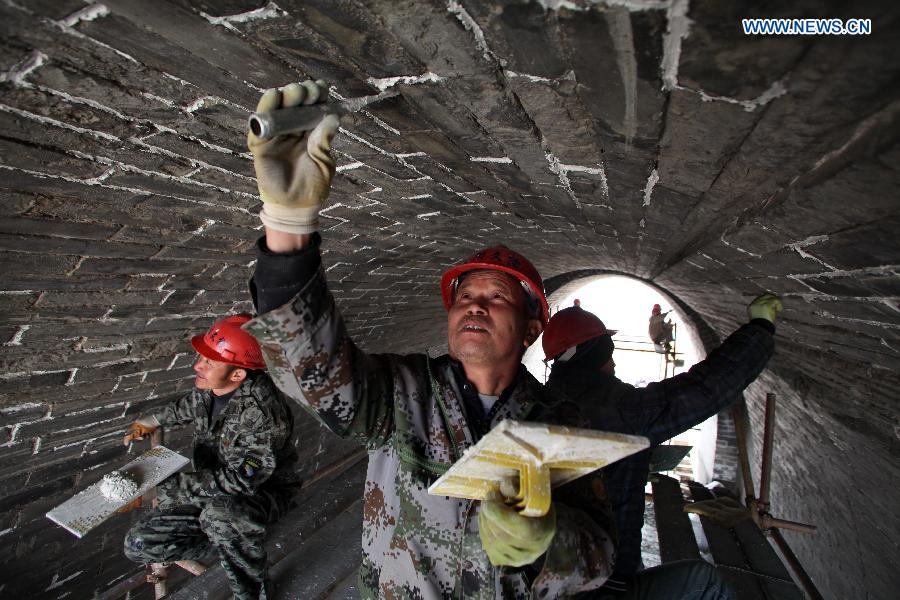 Military castle of Ming Dynasty under restoration