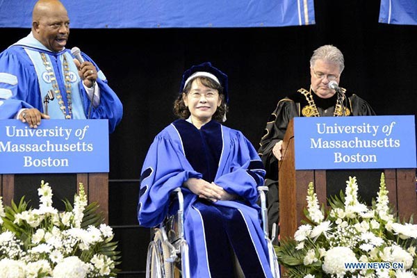 Massauchusetts University honors Chinese writer Zhang Haidi