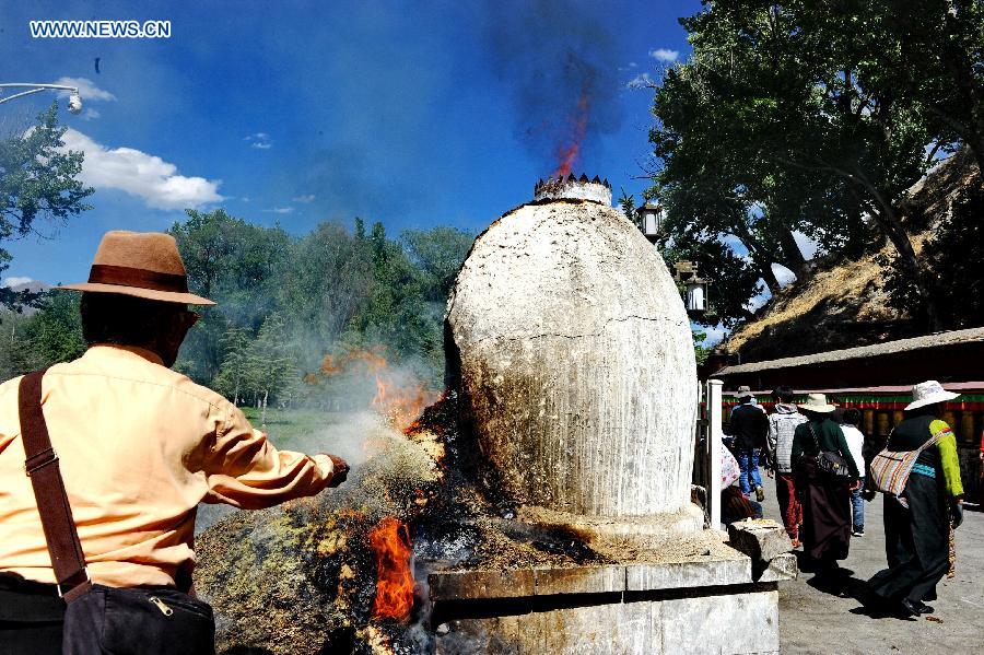 Sakadawa Festival celebrated by Tibetan Buddhists