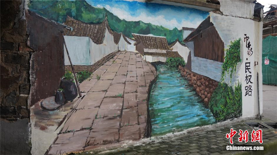 Graffiti brighten up ancient town