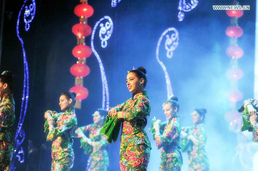 Cuban dancers perform Chinese rural folk dance in Harbin