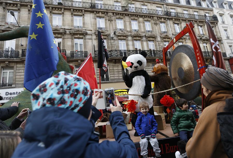 Performers take part in Chinese New Year Parade in Brussels