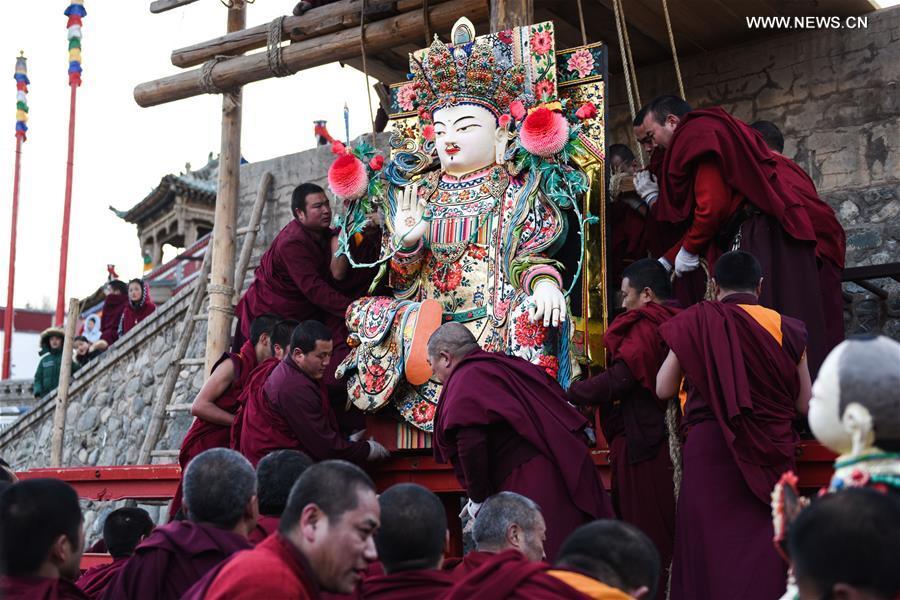 Exhibition of butter sculptures held at Taer Monastery in Qinghai