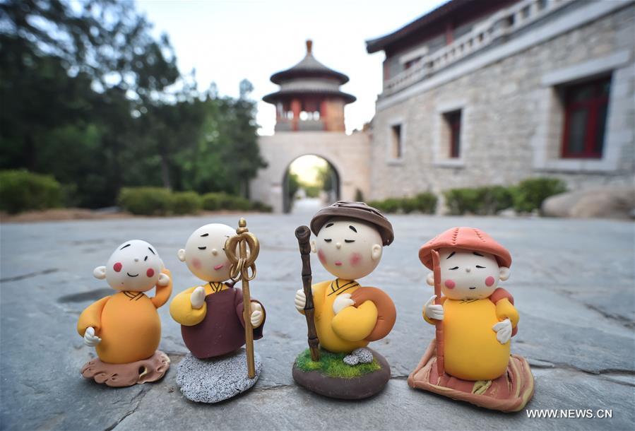 Cartoon character Monk Xian'er of Longquan Monastery in Beijing