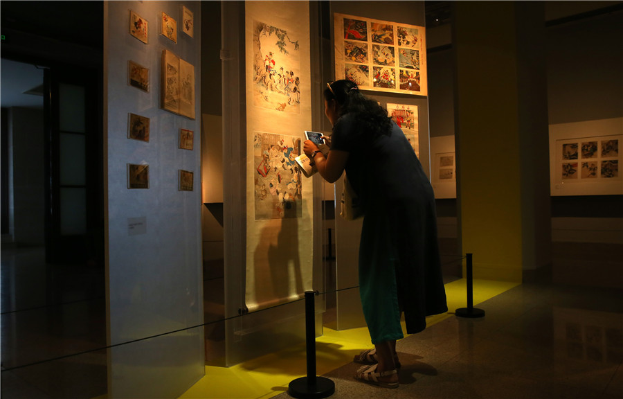 Chinese comic books displayed at the National Museum of China