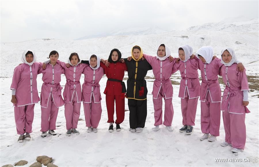 Girls practice Shaolin martial arts in Kabul, Afghanistan