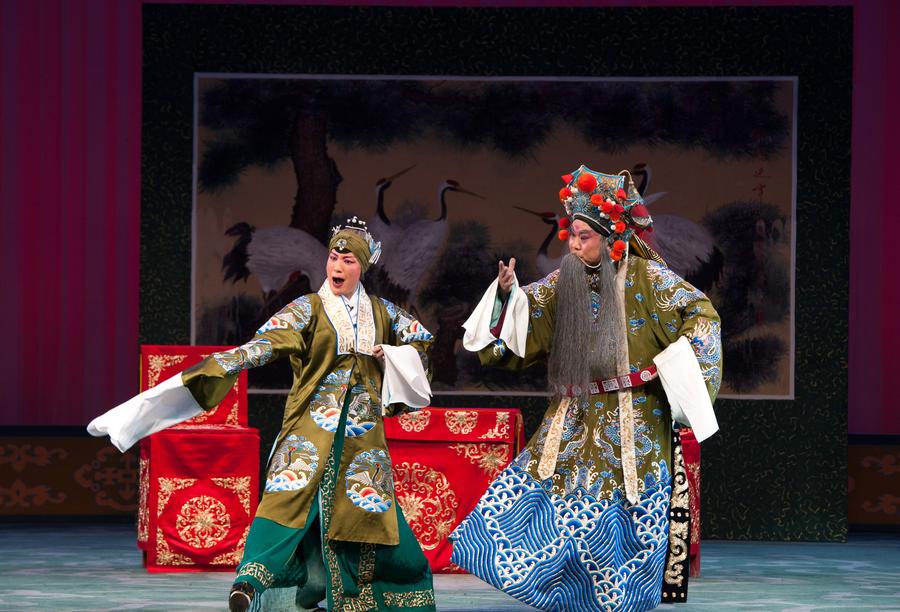 Actors perform traditional local opera 'Sixian' in Hebei