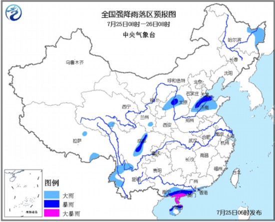 西北華北等地發(fā)暴雨藍色預(yù)警 江南江淮等地發(fā)高溫黃色預(yù)警