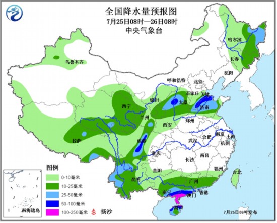 西北華北等地發(fā)暴雨藍色預(yù)警 江南江淮等地發(fā)高溫黃色預(yù)警