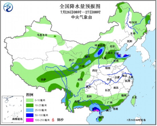 西北華北等地發(fā)暴雨藍色預(yù)警 江南江淮等地發(fā)高溫黃色預(yù)警