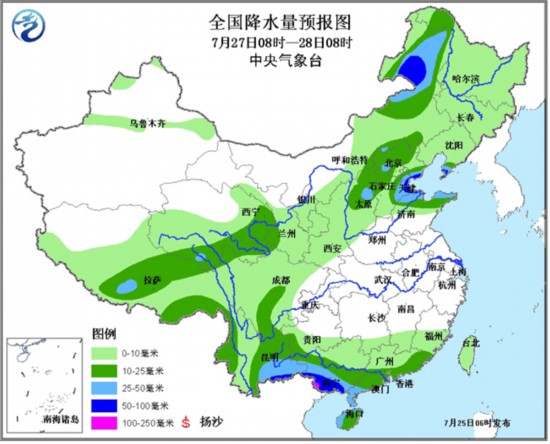 西北華北等地發(fā)暴雨藍色預(yù)警 江南江淮等地發(fā)高溫黃色預(yù)警