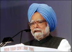 Prime Minister Manmohan Singh said in New Delhi on Saturday, February 26, 2005 that India's foreign policy was driven by economic interests with the US and China having emerged as the country's leading partners. [AFP]