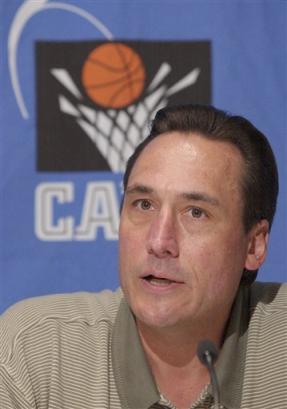 Cleveland Cavaliers general manager Jim Paxson speaks at a news conference at Gund Arena in Cleveland in this July 30, 2002 photo. Paxson was fired Thursday as general manager of the Cavaliers, whose stunning second-half collapse this season cost them their first trip to the NBA playoffs in seven years. (AP