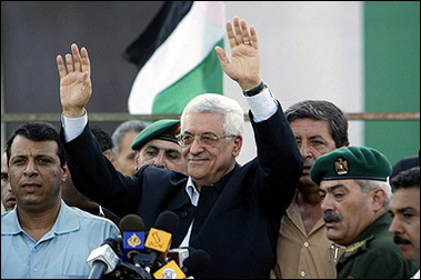 Palestinian Authority President Mahmud Abbas addresses supporters in the southern Gaza region of Rafah. Abbas hailed Israel's withdrawal from the Gaza Strip after a 38-year occupation as the 'fruit of Palestinian sacrifice.'(AFP