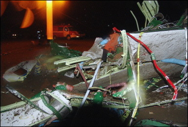 Wreckage of the plane outside Baku.